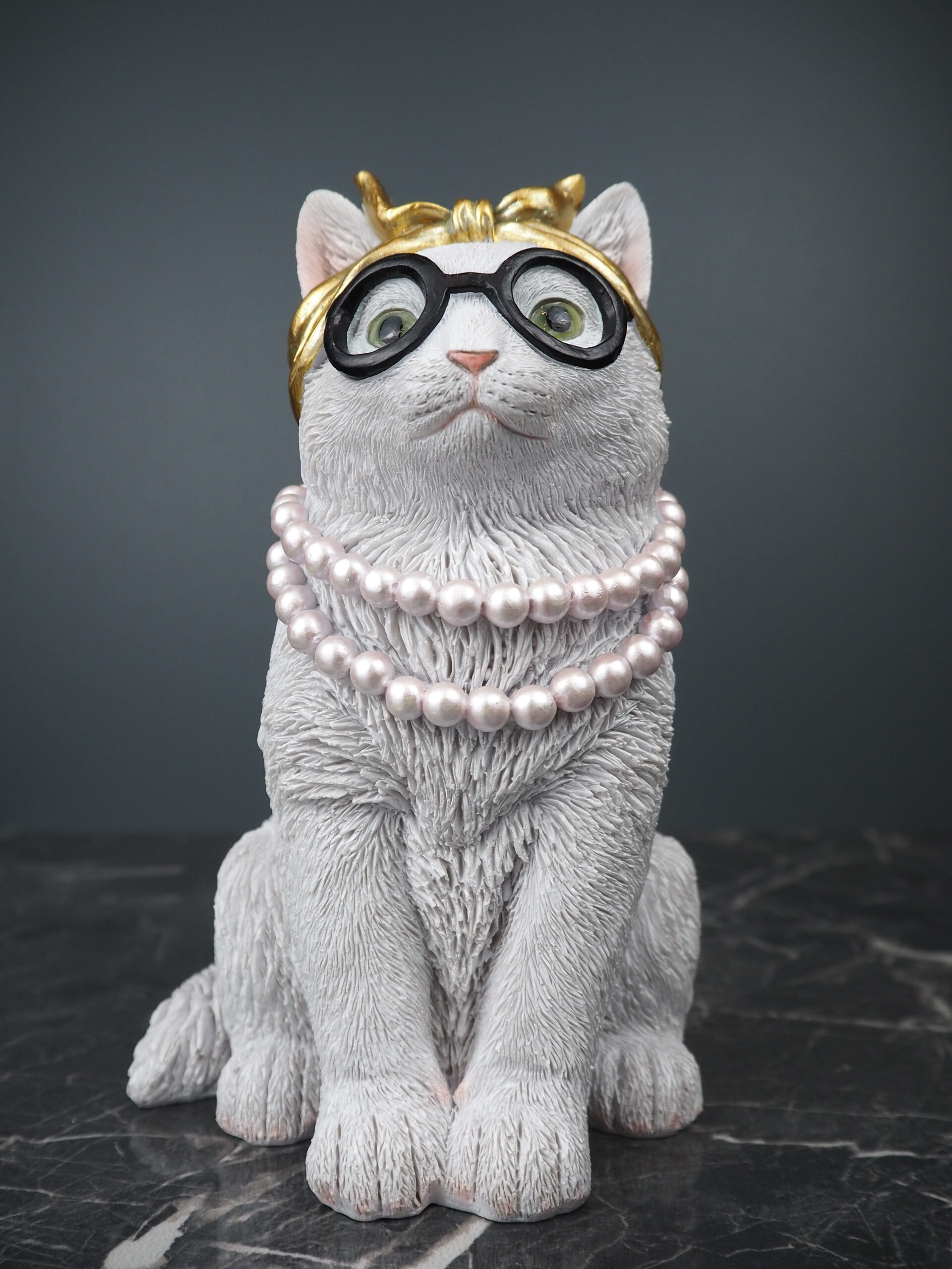 Cat with pearls
