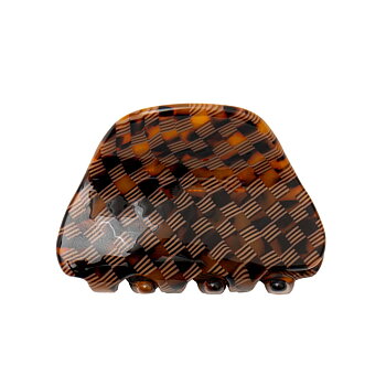 Hair claw mini brown check