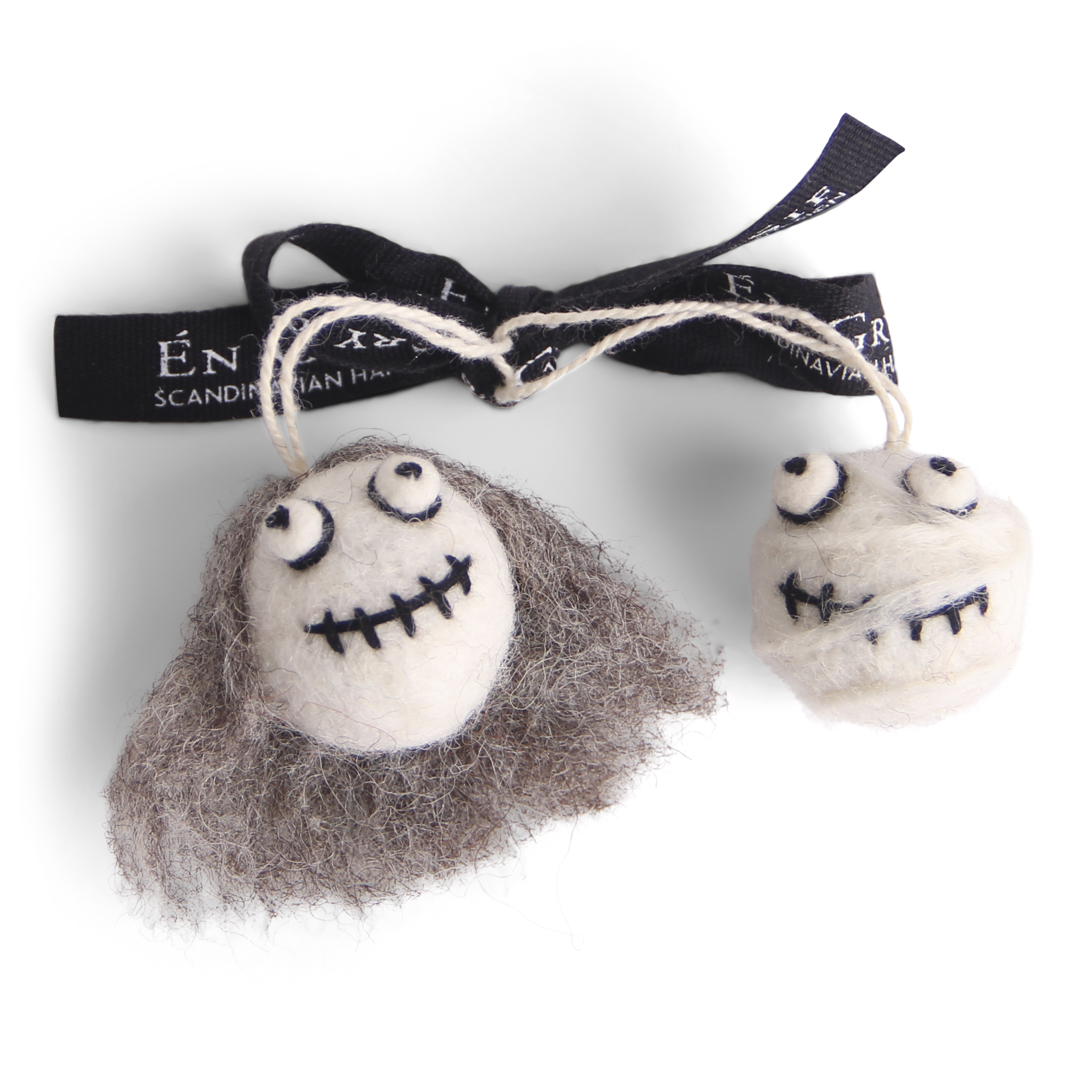 Halloween mummi huven, set av 2, tovad ull