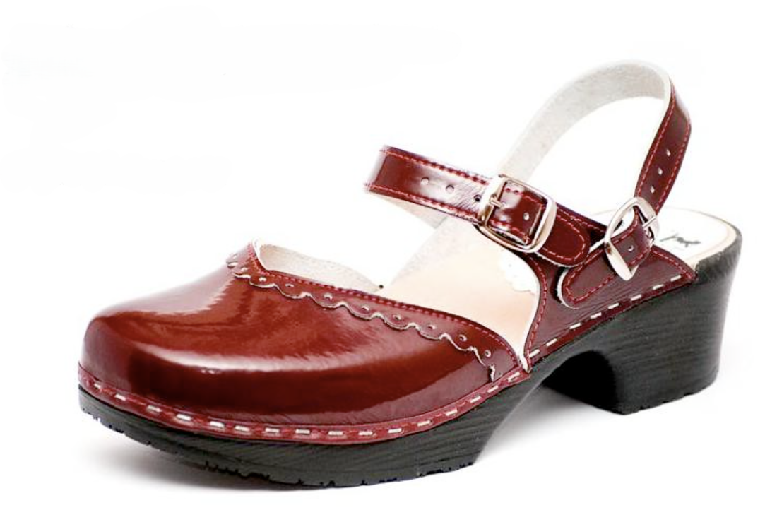Träskosandal/Clogs - Sweetheart, Bordeaux Spets 41