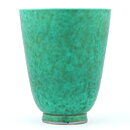 Wilhelm Kåge (Argenta 1933) Green Widening Vase with Silver Griffin Motif 13 cm