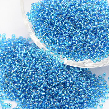 Seedbeads 8/0 turkos silverfoil