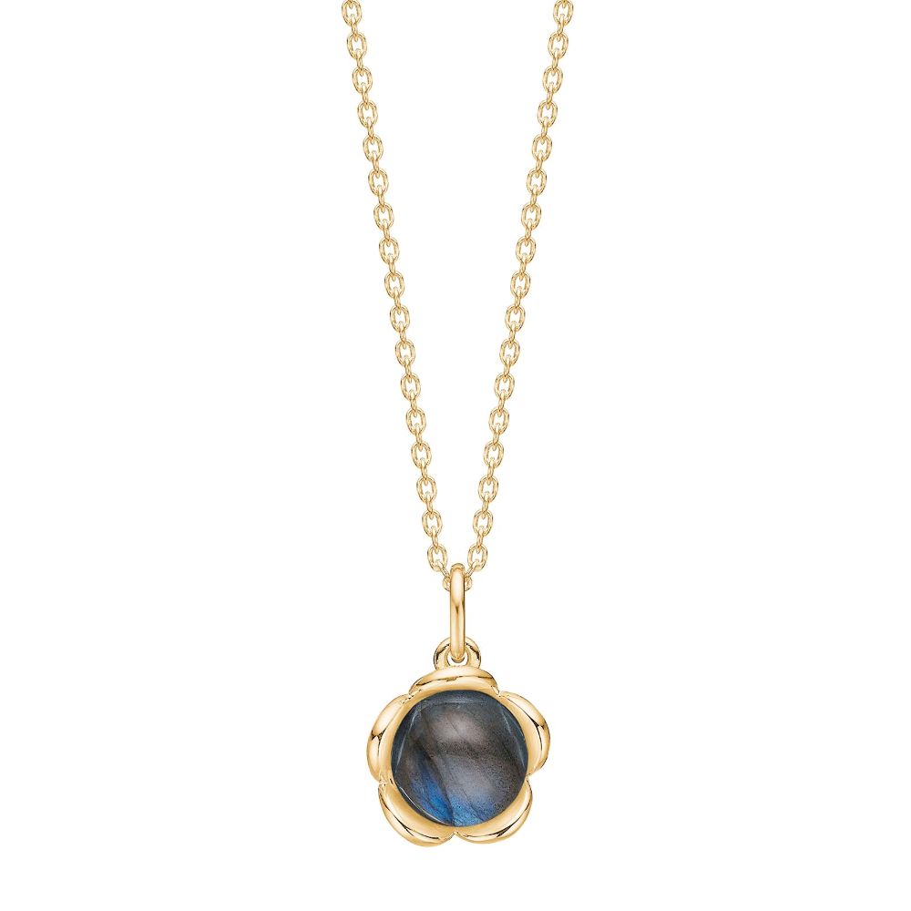 Siersbøl Flower halsband labradorit guld 
