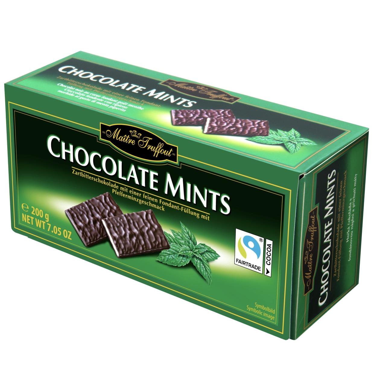 vegansk mintchoklad i ask truffout 200g