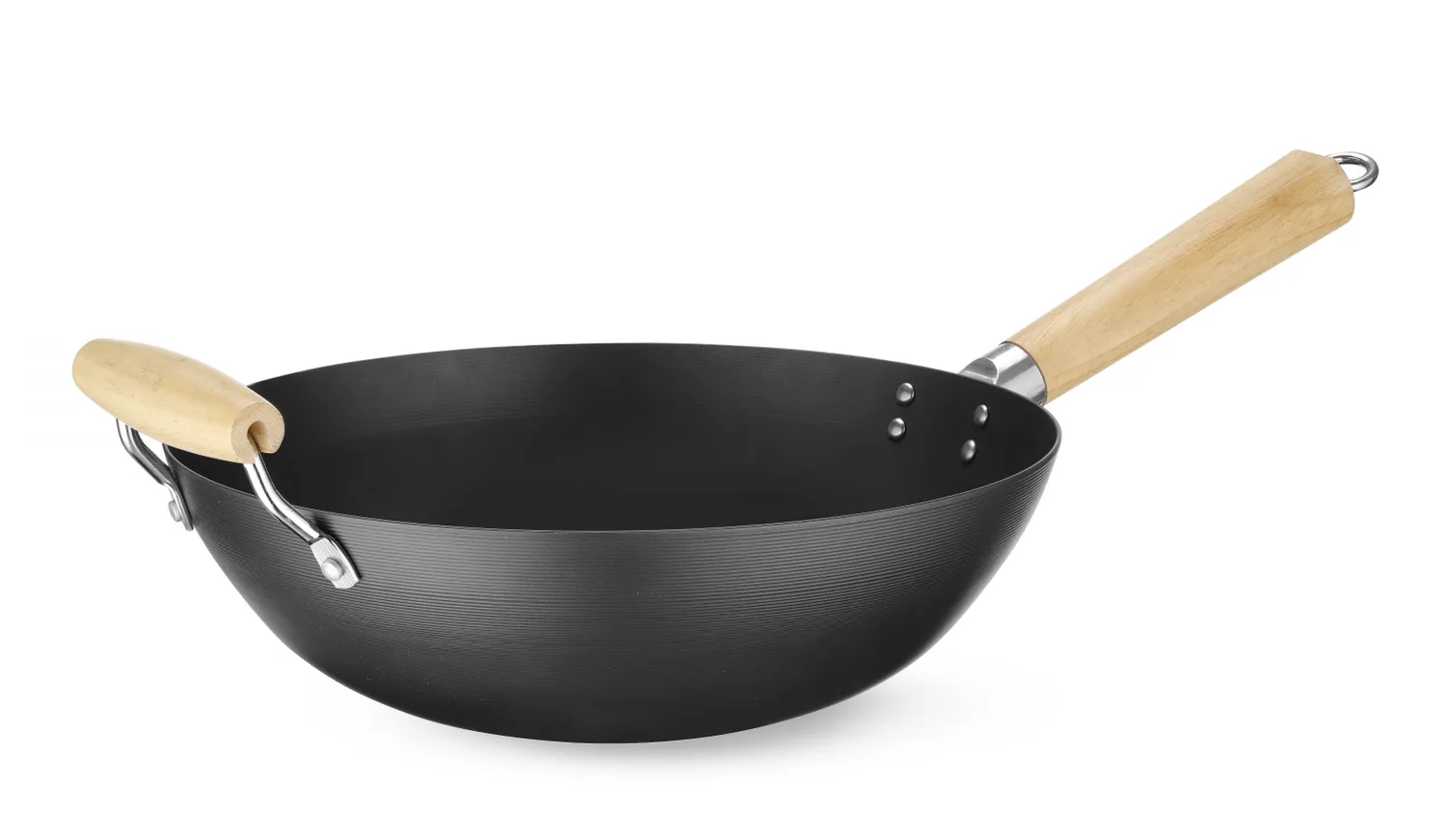 Wokpanna med trähandtag - Ø 324x(H)160 - 5