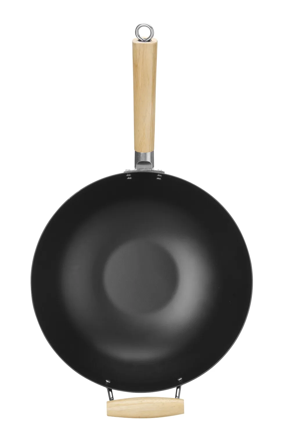 Wokpanna med trähandtag - Ø 324x(H)160 - 3