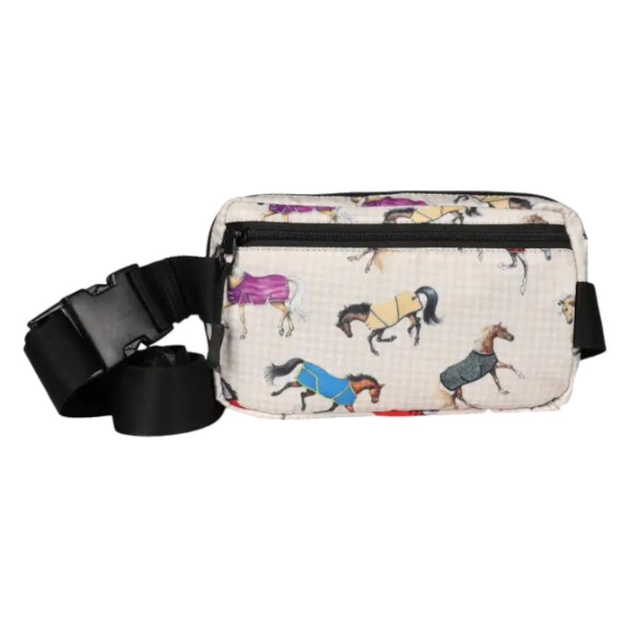 Waist Bag AWST Intl Horses In Blankets Beige