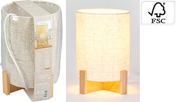 Bordslampa 24cm träbas