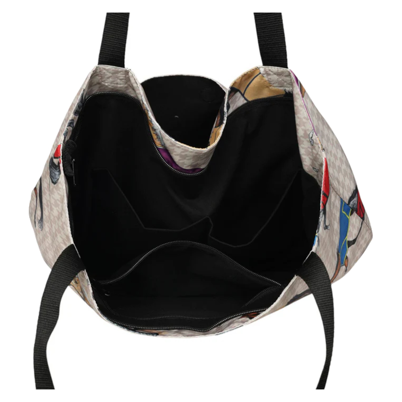 Tote Bag AWST Intl Horses In Blankets Beige - 3