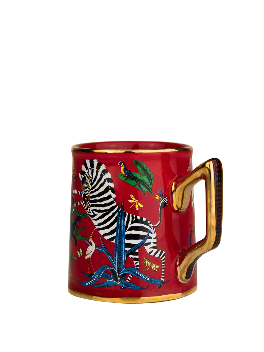Ortigia Tazzina Jungle Ceramic Corallo - 2