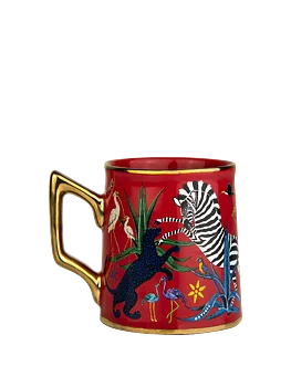Ortigia Tazzina Jungle Ceramic Corallo