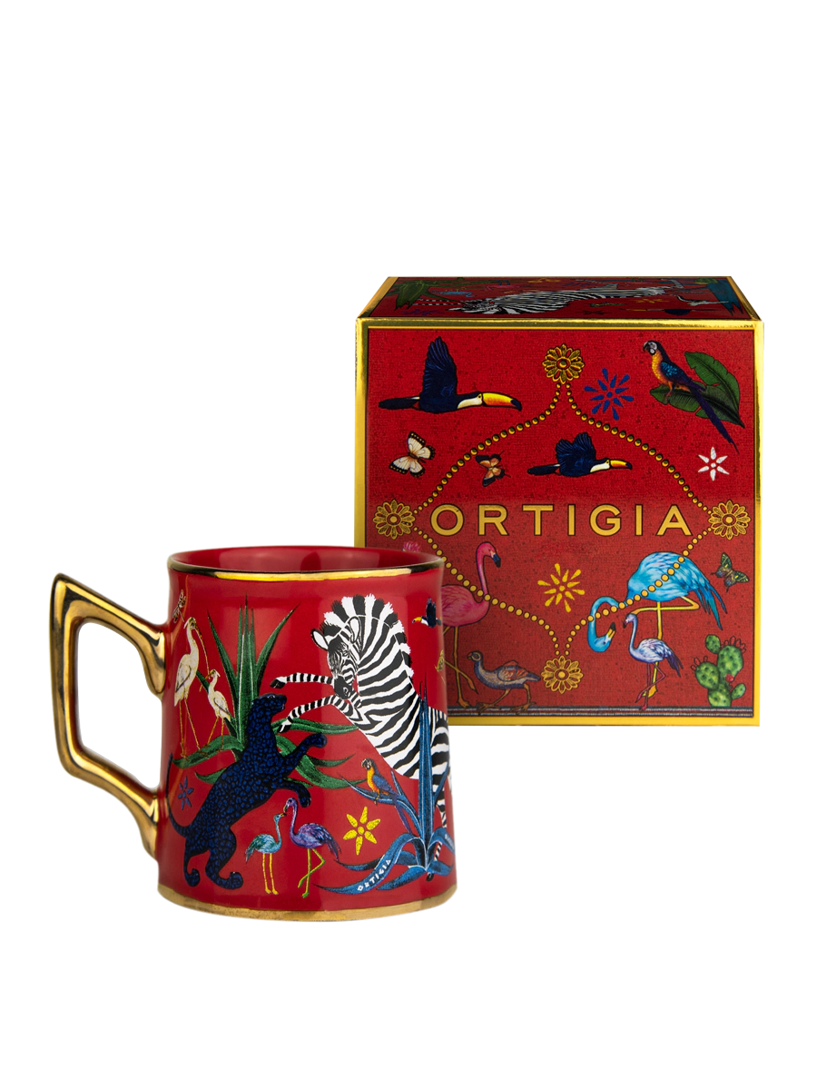 Ortigia Tazzina Jungle Ceramic Corallo - 3
