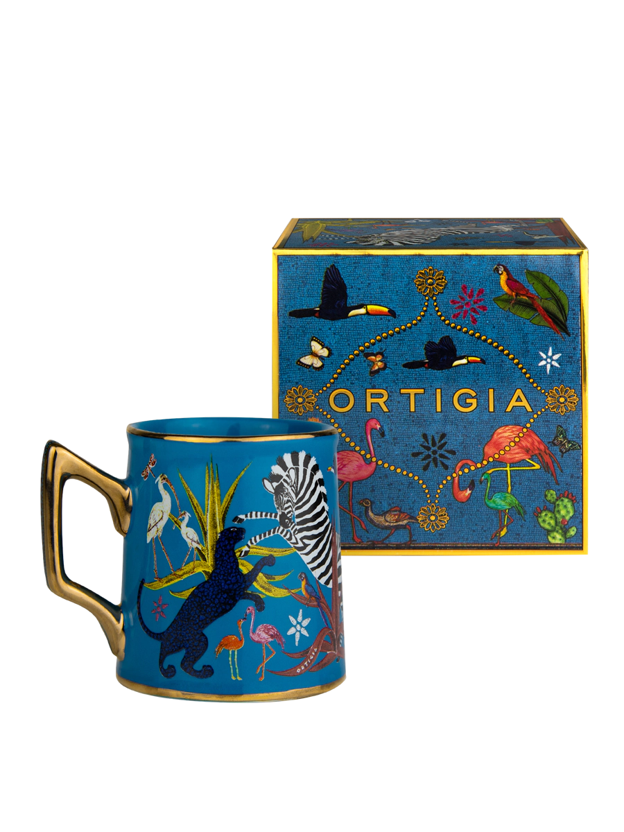 Ortigia Tazzina Jungle Ceramic Blue