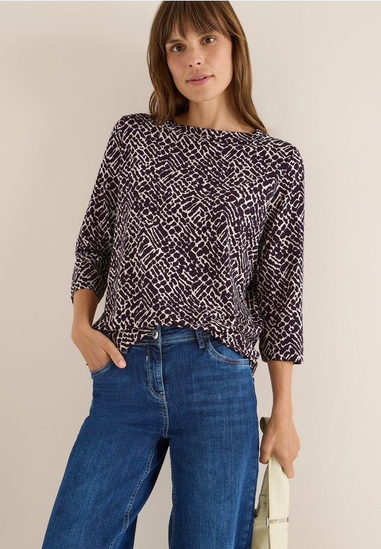 TOS Minimal AOP T-shirt - Eggplant Red - Cecil - 3