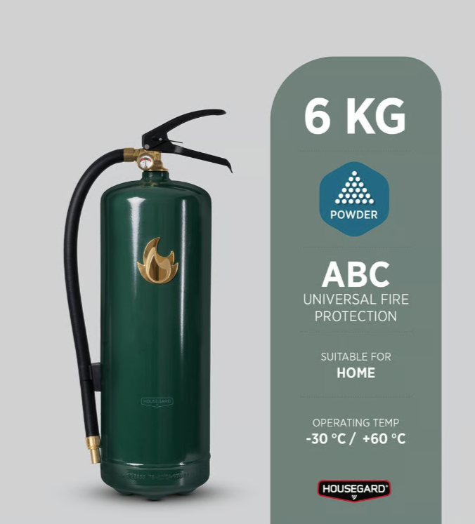 Brandsläckare Housegard Pulver Grön/Guld 6kg - 3