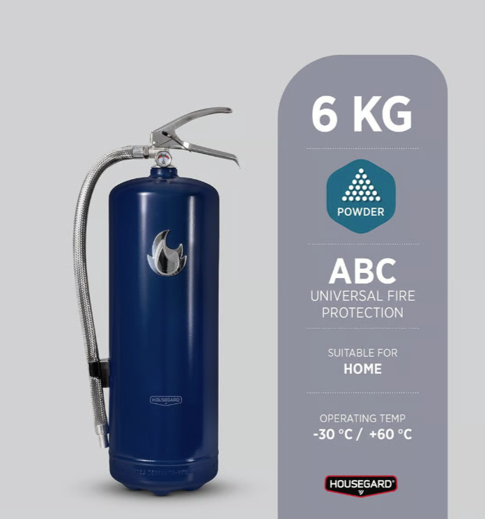 Brandsläckare Housegard Pulver Blå/Silver 6kg - 3