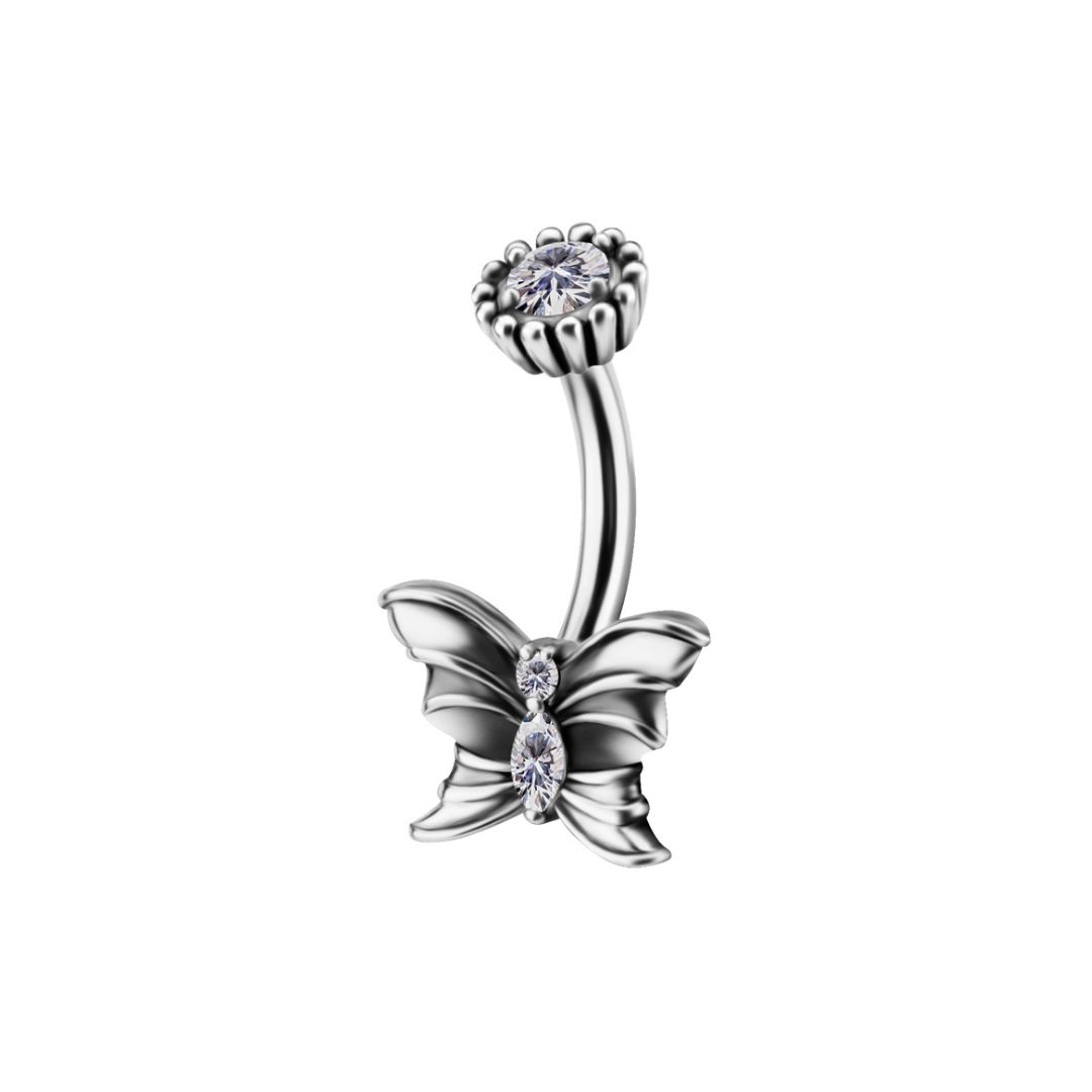 Belly button piercing - butterfly - 2