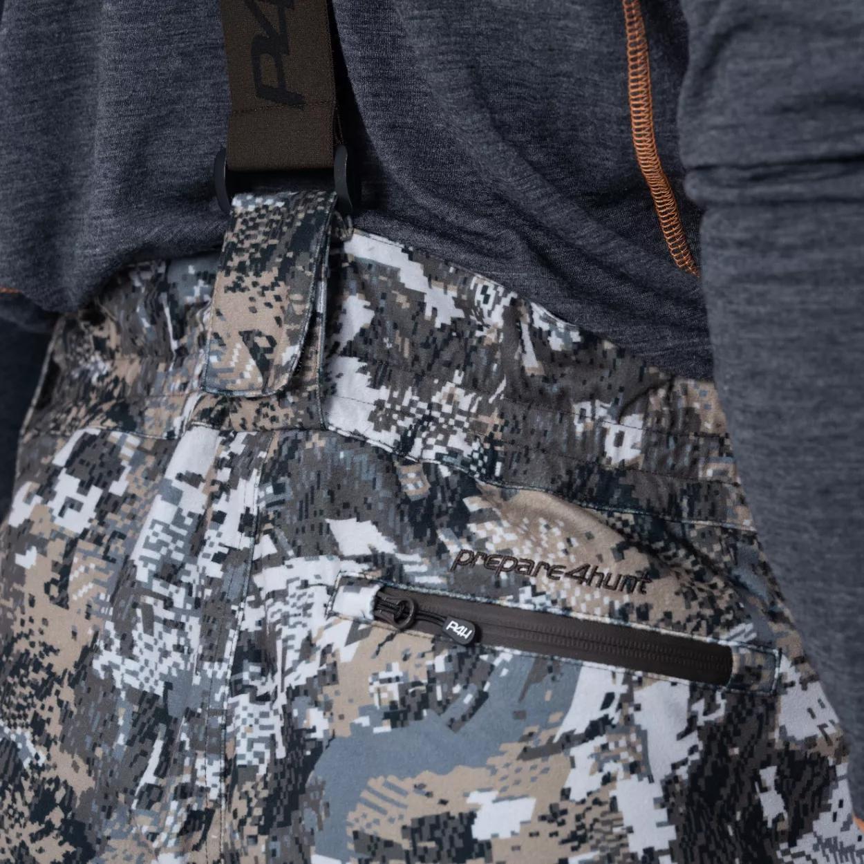 P4H Recon XT Jaktbyxor Hängslen Grey Camo - 5