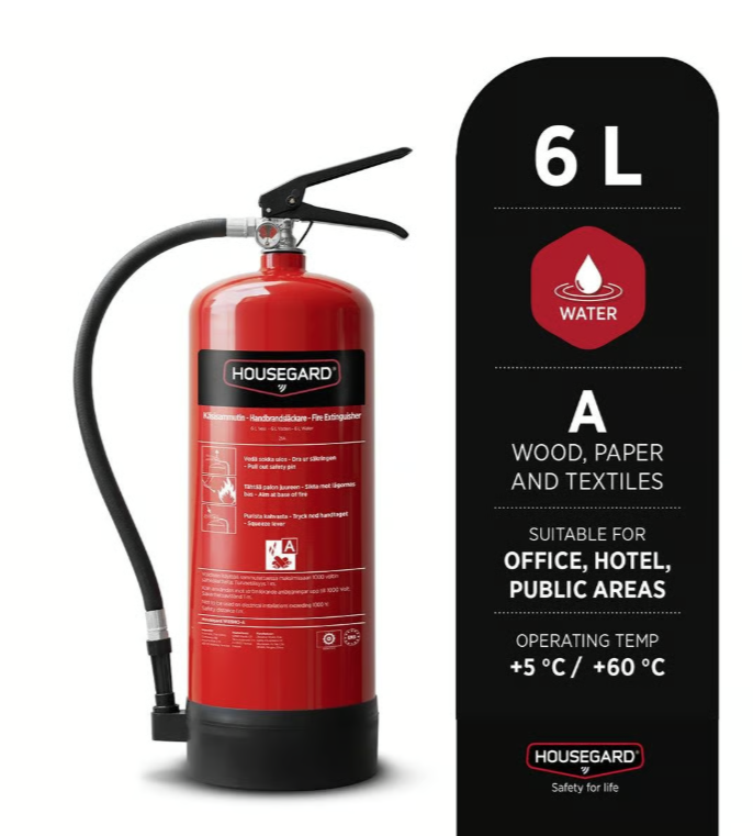 Brandsläckare Housegard Vattensläckare 21A Röd 6L - 2