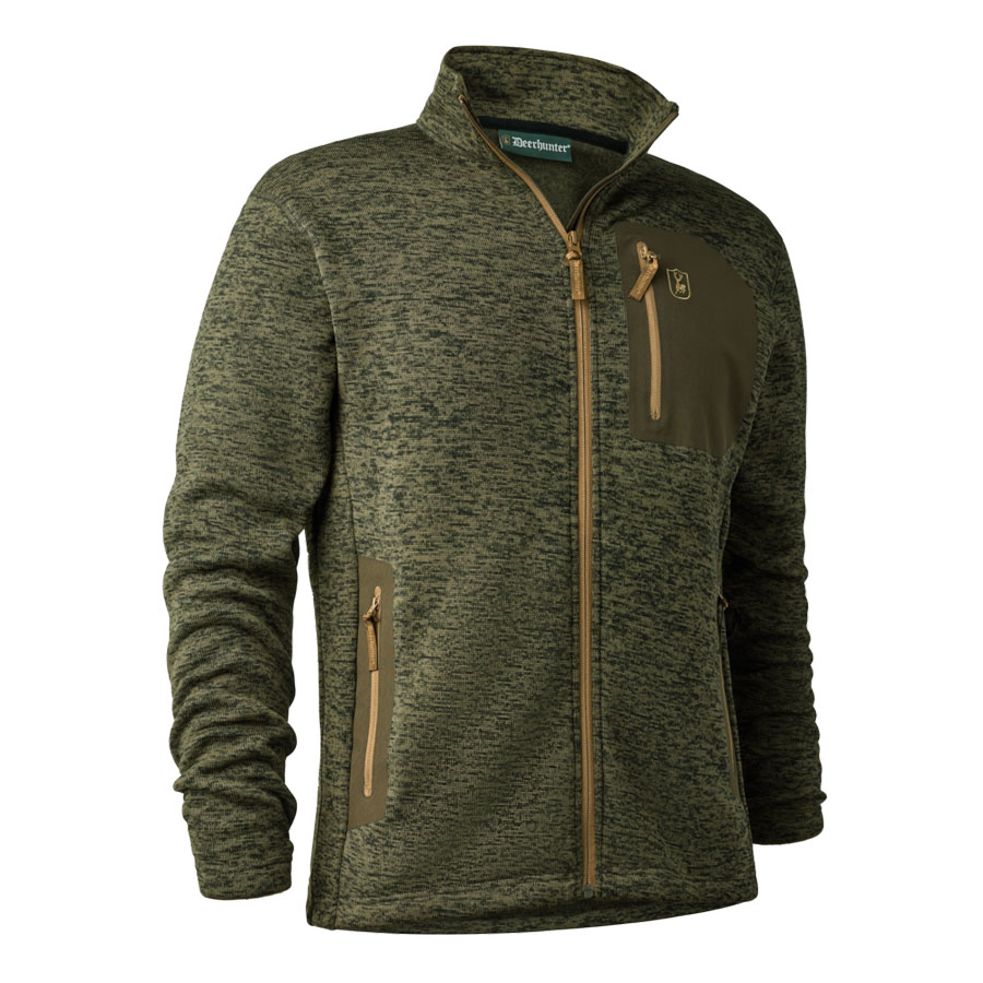 Deerhunter Sarek Stickad Jacka Olive Night Melange