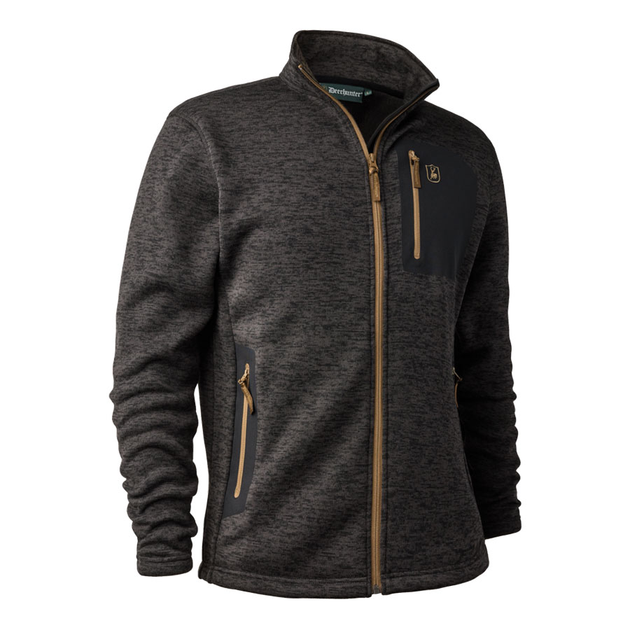 Deerhunter Sarek Stickad Jacka Dark Grey Melange