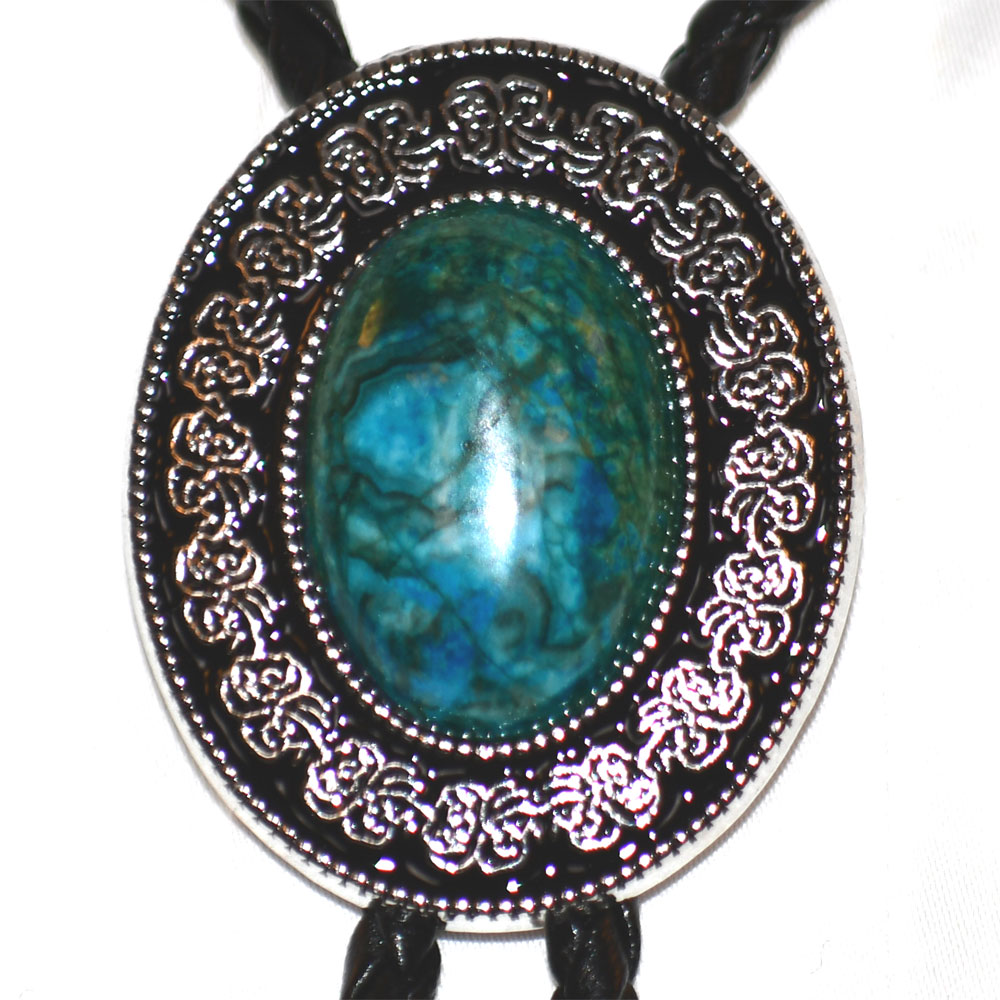Bolotie OVAL BLUE MESH  MEDALLION