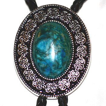 Bolotie OVAL BLUE MESH  MEDALLION