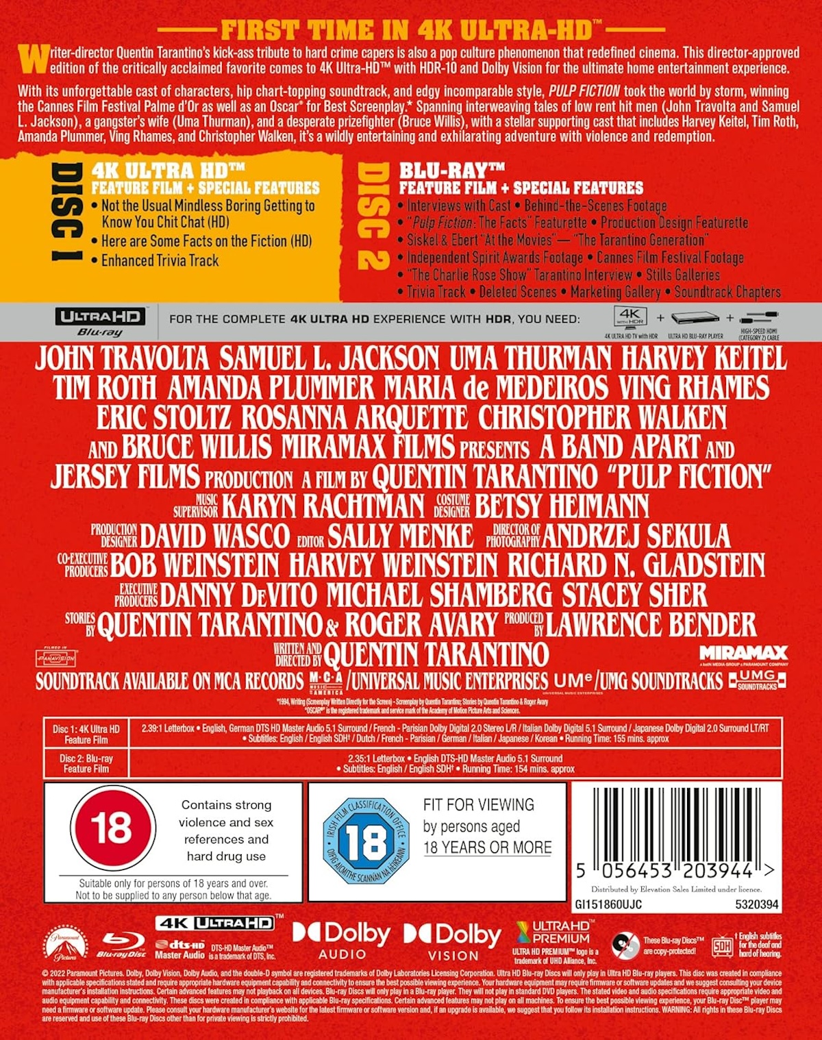 Pulp Fiction (Limited Edition Steelbook) (ej svensk text) (4K Ultra HD + Blu-ray) - 2