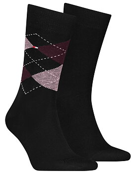 2-Pack Tommy Hilfiger Check Herr, Burgundy