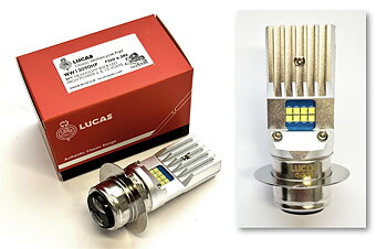 LED LAMPA MED PROJEKOR LINS FÖR HUVUD STRÅLKASTARE "BRITISH PRE FOCUS" PASSAR 6-24 VOLT BÅDE FÖR + OCH MINUS JORD, LUCAS ORIGINAL