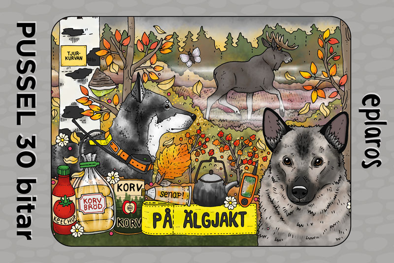 Pussel 30 bitar i ask - Älgjakt