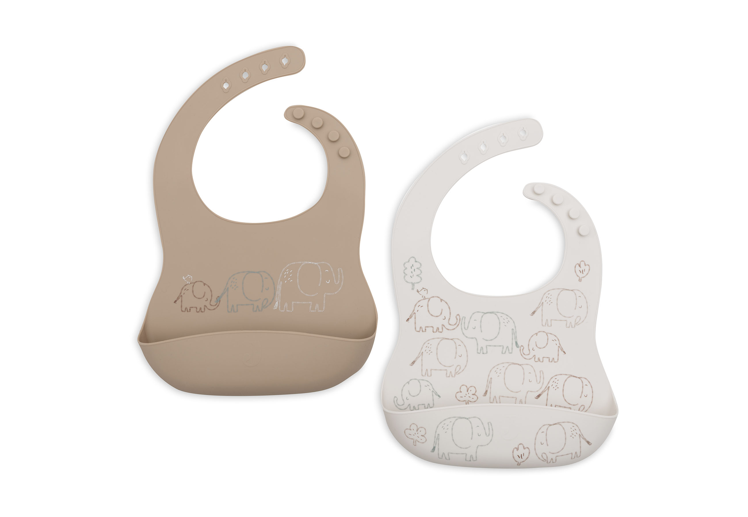 Jollein Silikonhaklapp Elephant Tales (2pack)