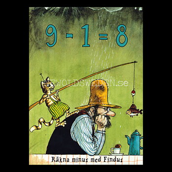 Findus 9 minus 1 är lika med 8 (minus) Kortspel - Sven Nordqvist