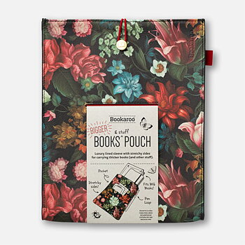 Bookaroo : Dark Floral Books & Stuff Pouch in Vegan Leather  - Håll ordning på grejerna!