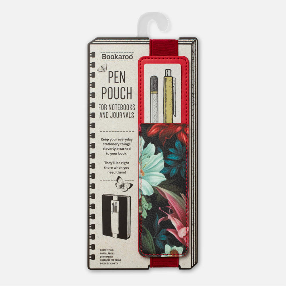 Bookaroo : Dark Floral Pen Pouch in Vegan Leather  - Håll ordning på favoritpennan!