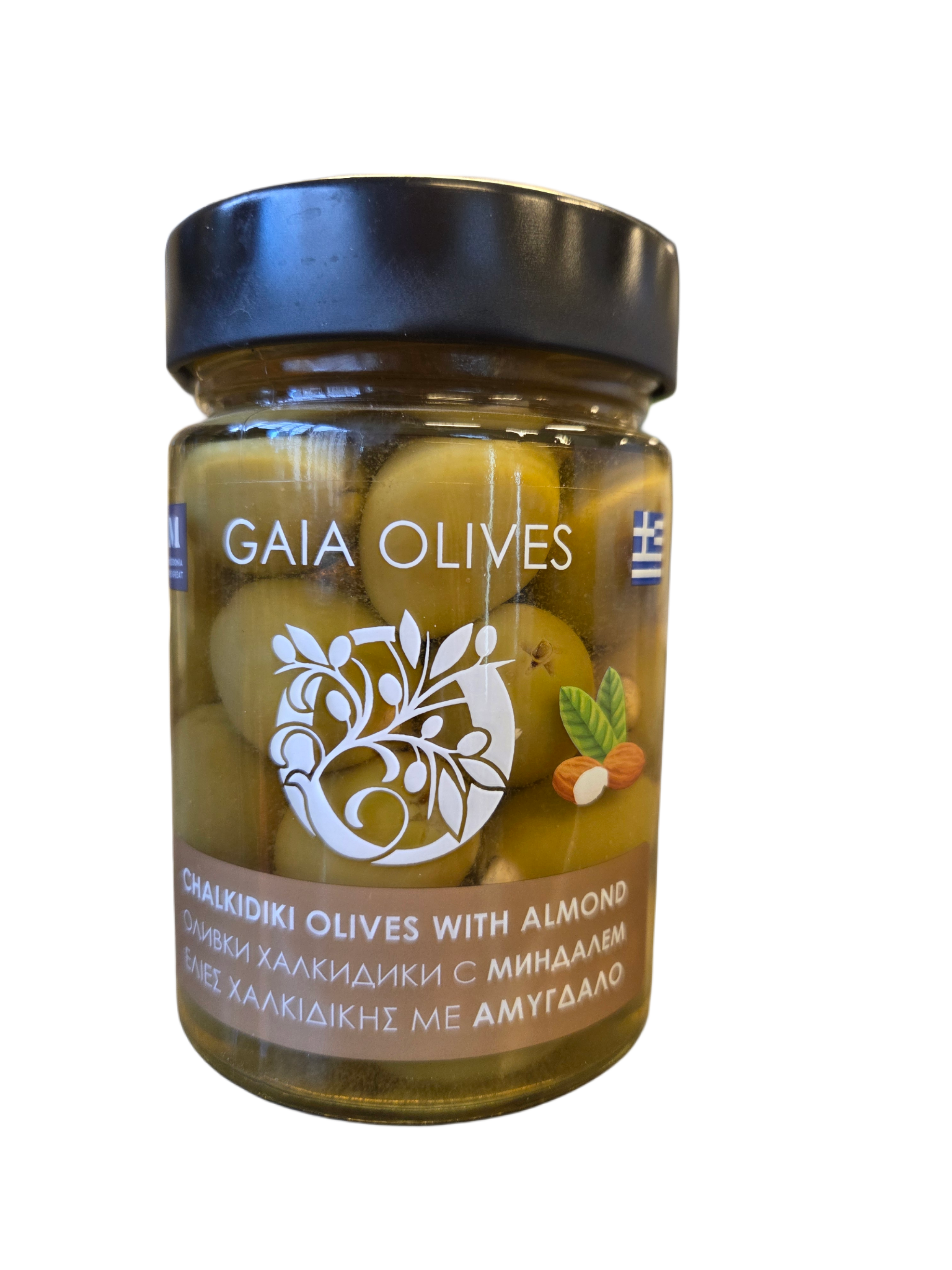 chalkidiki olives with almonds , 200g - gaia