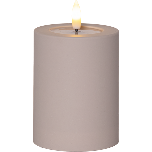 LED blockljus beige utomhus 12,5 cm
