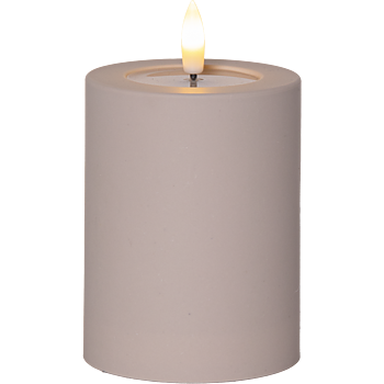 LED blockljus beige utomhus 12,5 cm