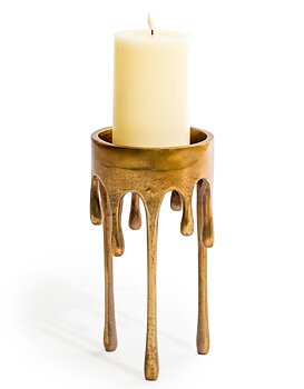 Blockljusstake - Dripping Gold 30cm