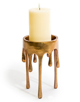 Blockljusstake - Dripping Gold 25cm