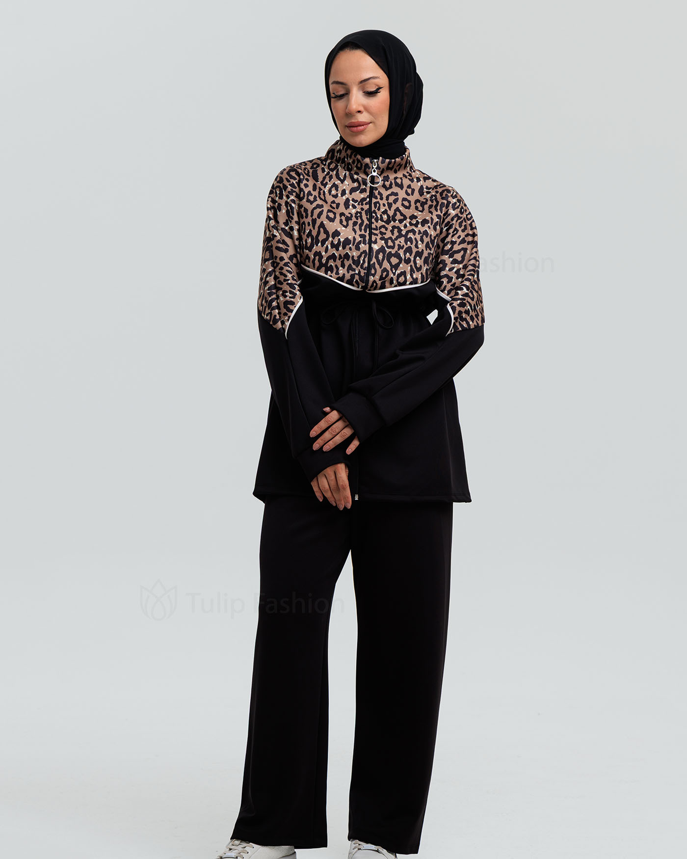 Tunic set with pants - Brown