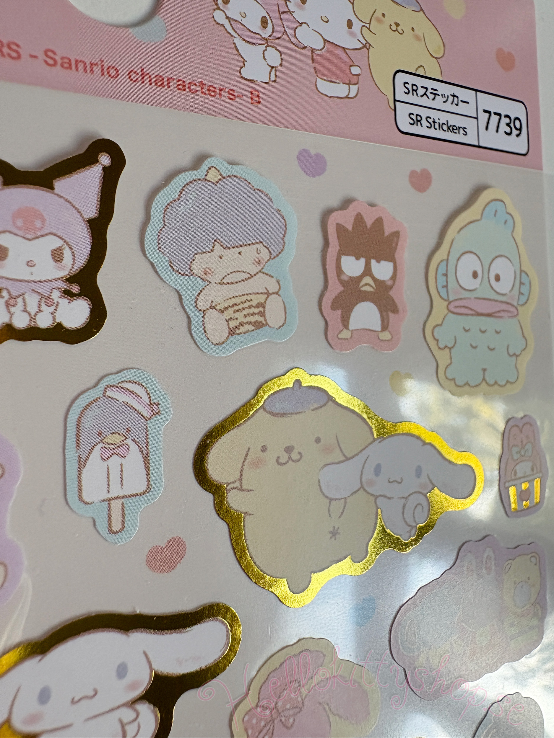 Sanrio Hello Kitty & Characters Stickers - Klistermärken med Guld detaljer - 5