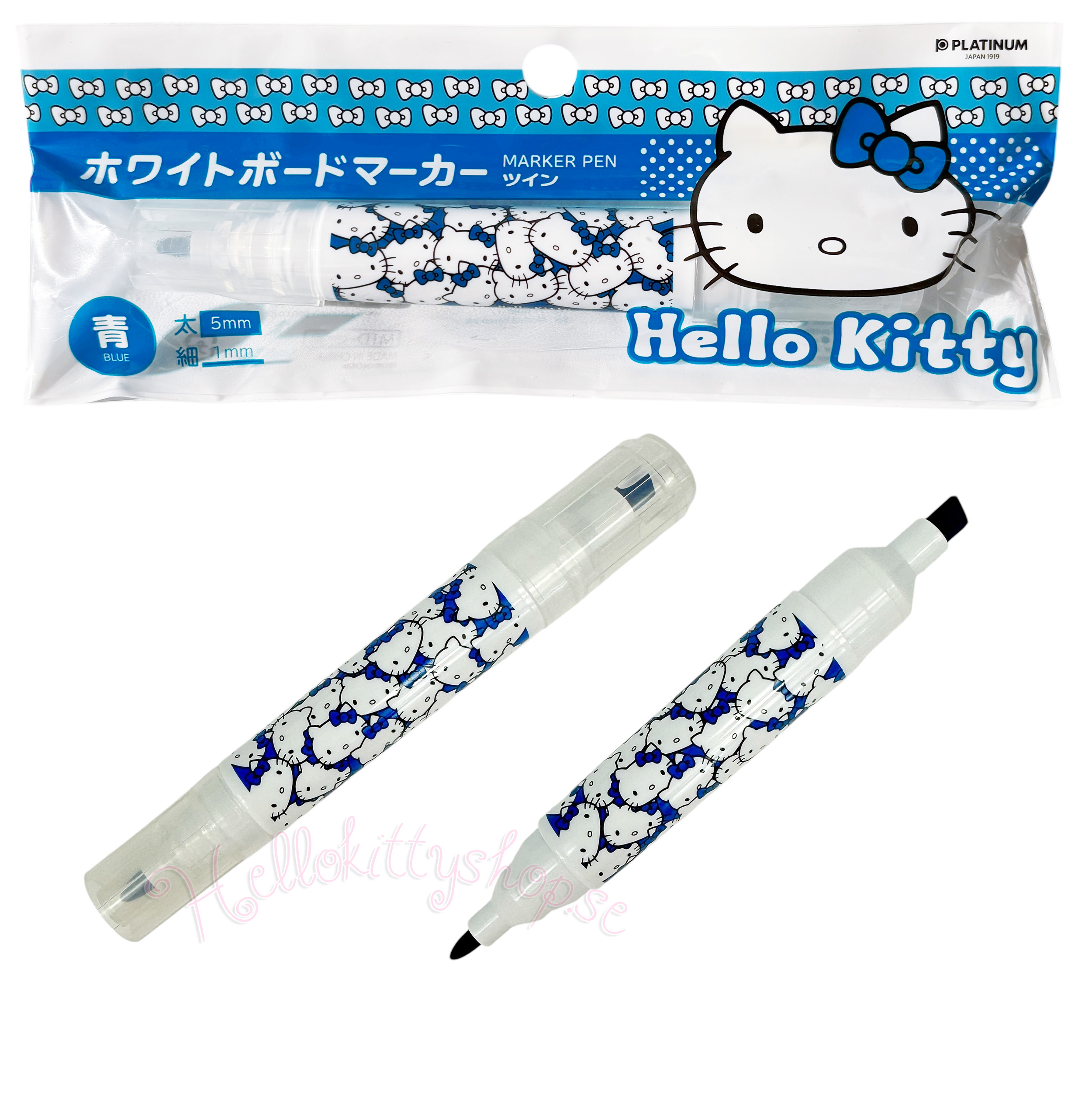 Sanrio Hello Kitty Whiteboardpenna - Dubbla Blå Spetsar