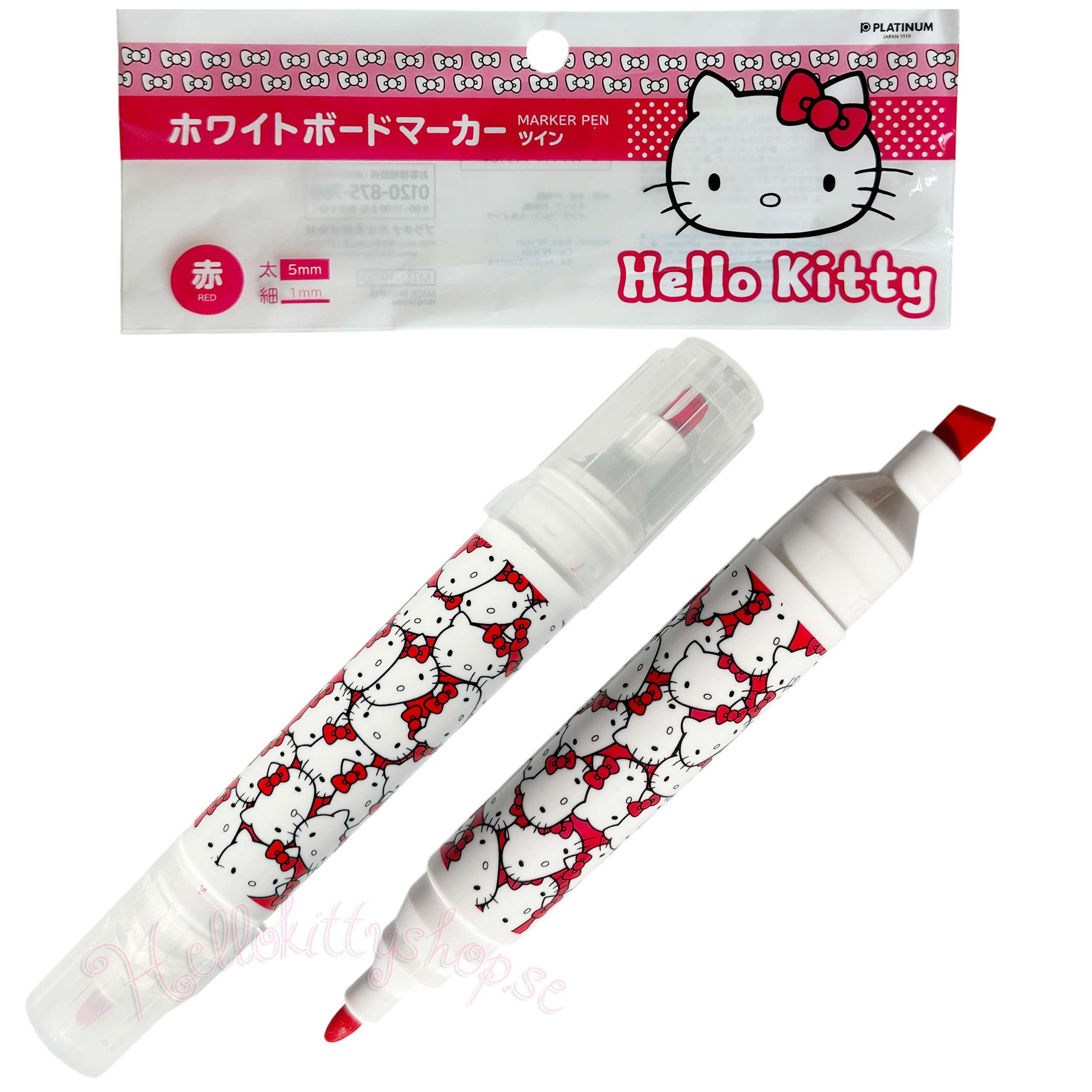 Sanrio Hello Kitty Whiteboardpenna - Dubbla Röda Spetsar