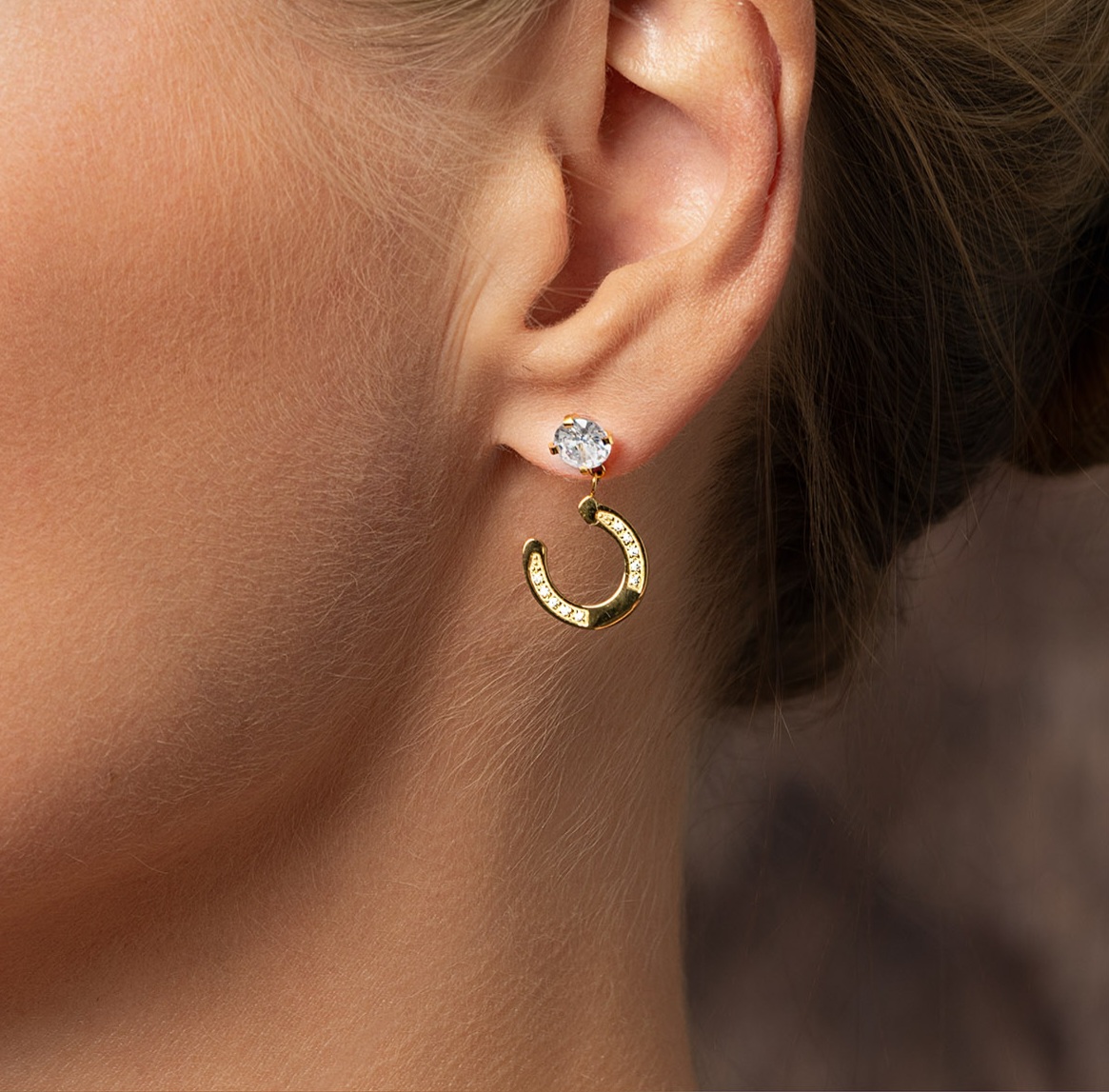 Horseshoe Earrings Gold - 3