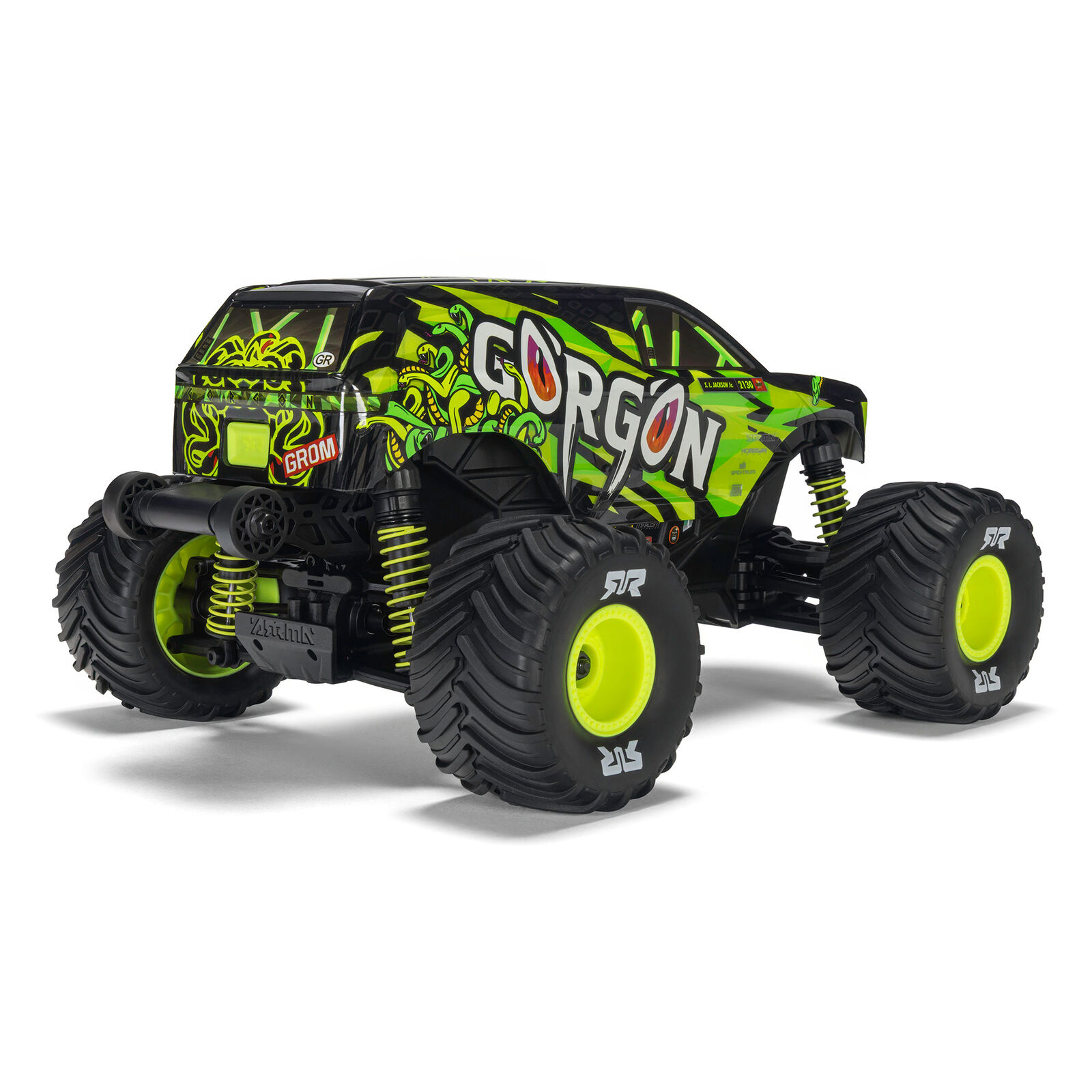 Arrma 1/16 GORGON GROM 4X4 RTR Brushed Monster Truck (Battery & Charger Included), Yellow - 2
