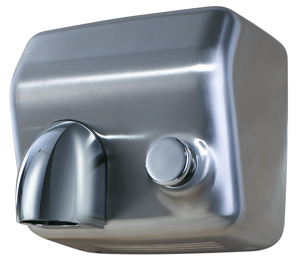 Stainless steel&nbsp;push-button operated hand dryer