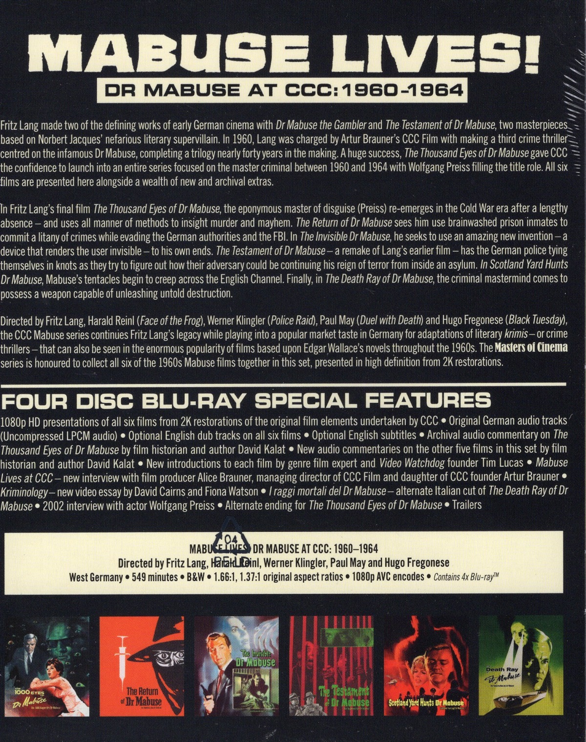 Mabuse Lives! Dr Mabuse at CCC: 1960–1964 (ej svensk text) (Blu-ray) - 2