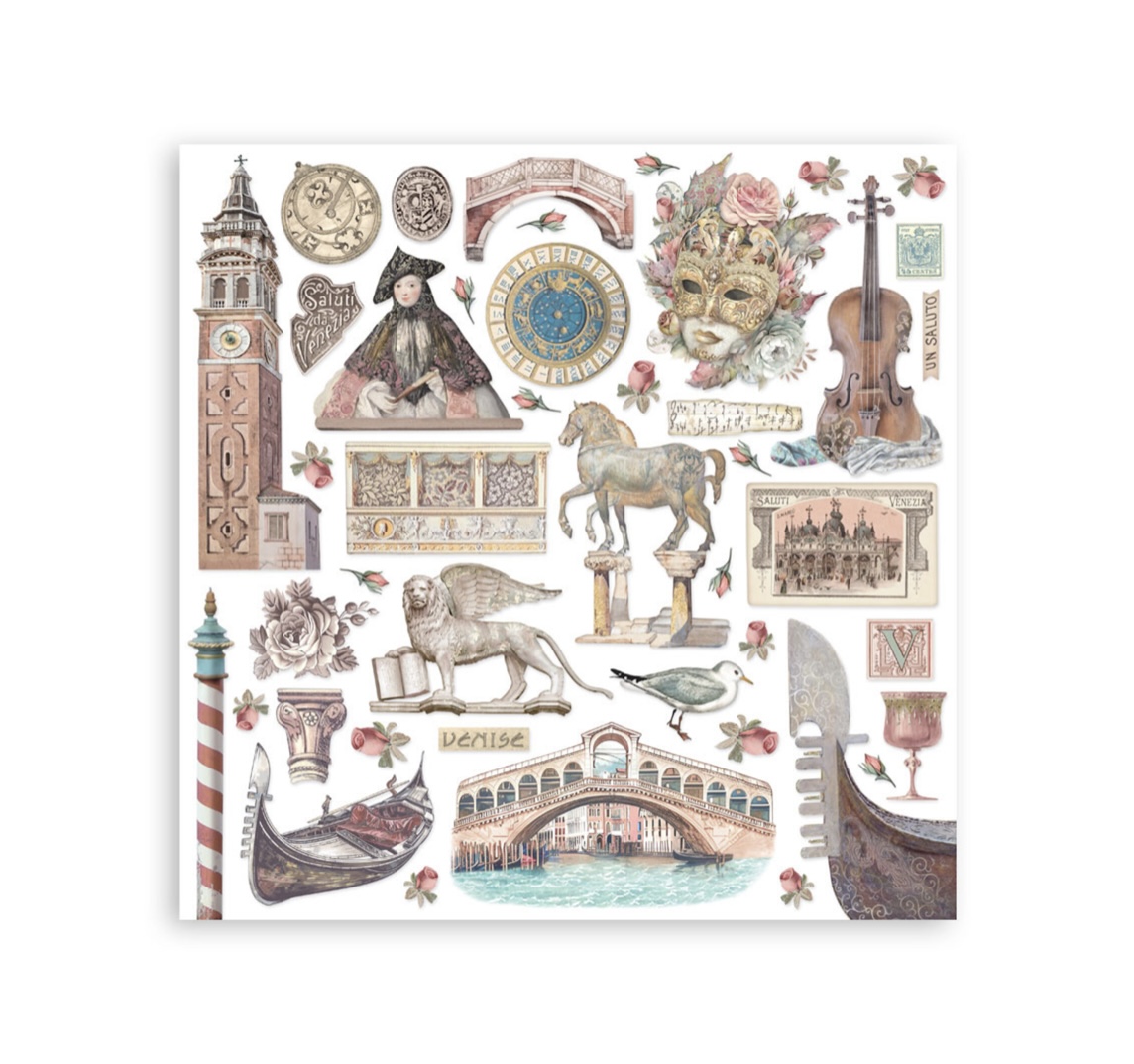 Stamperia Paper Pad 8X8 - Venice City of Art - 9