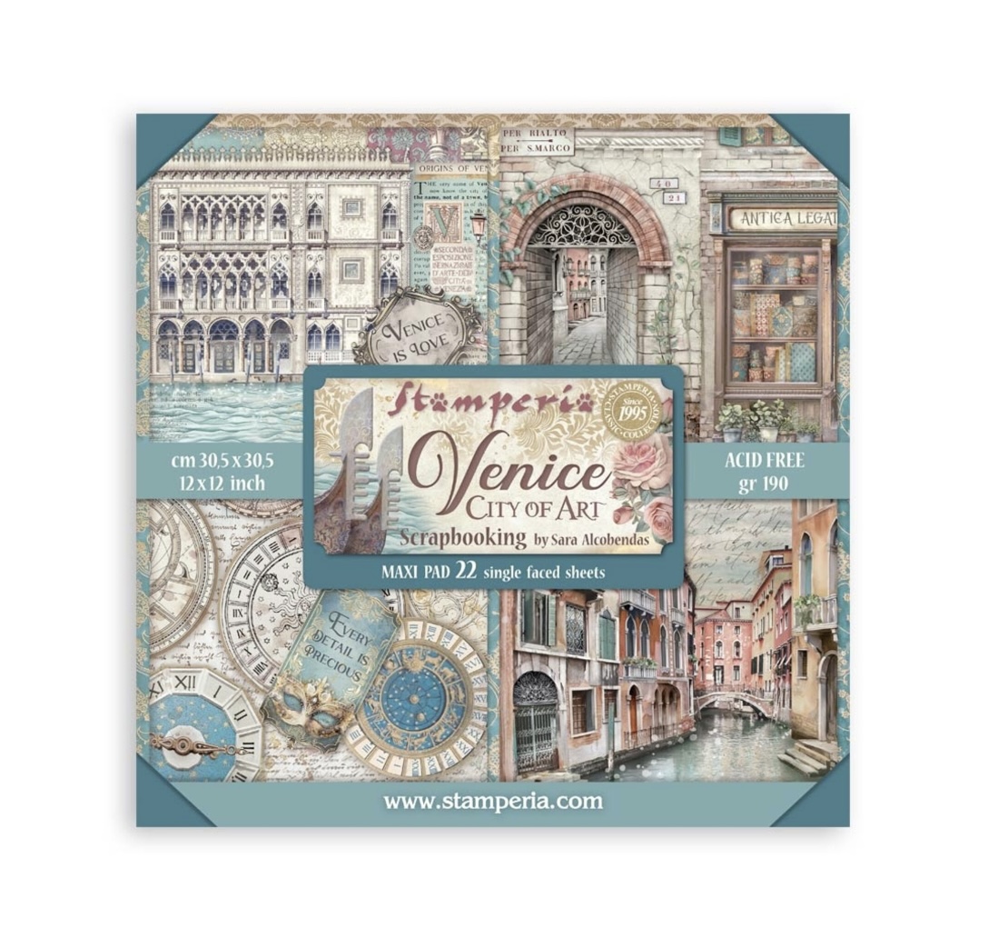 Stamperia Paper Pad 12X12 - Venice City of Art (Single Face)
